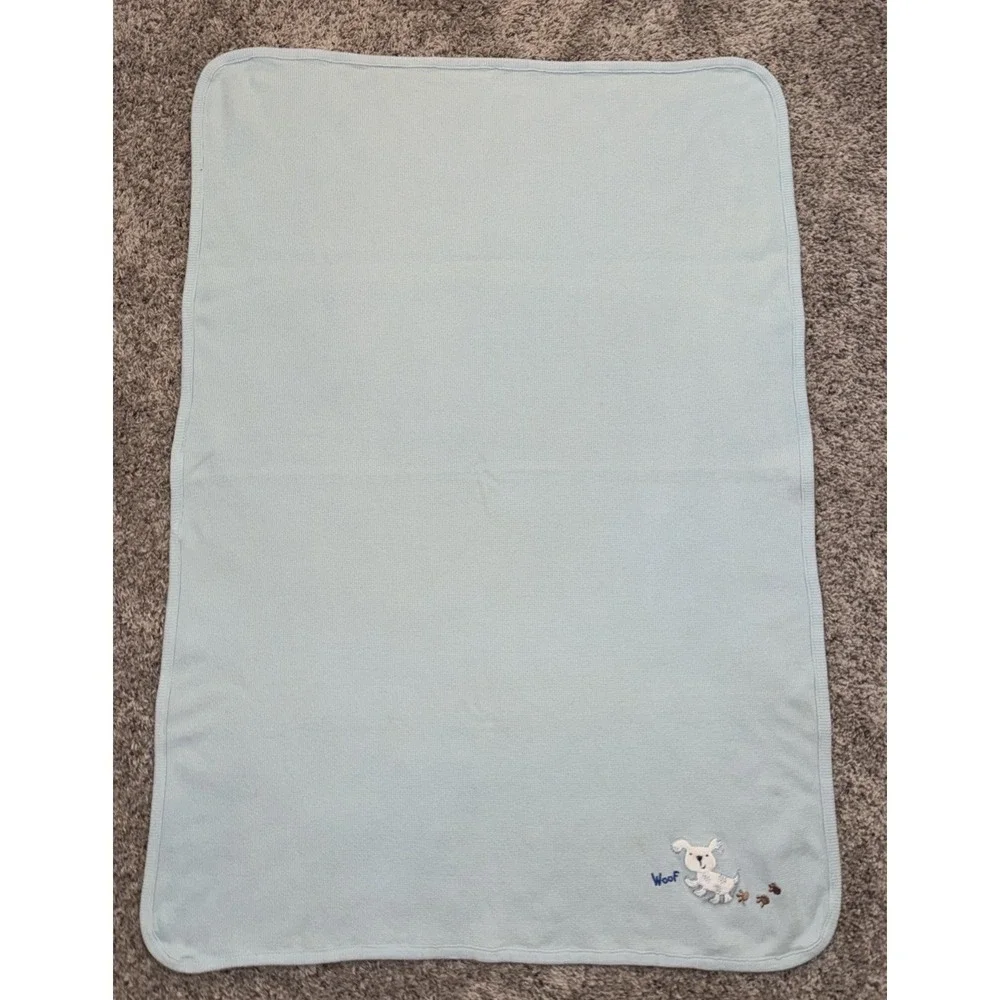 Koala Baby Woof Blue Puppy Dog Paw Prints Thermal Waffle Weave Receiving Blanket